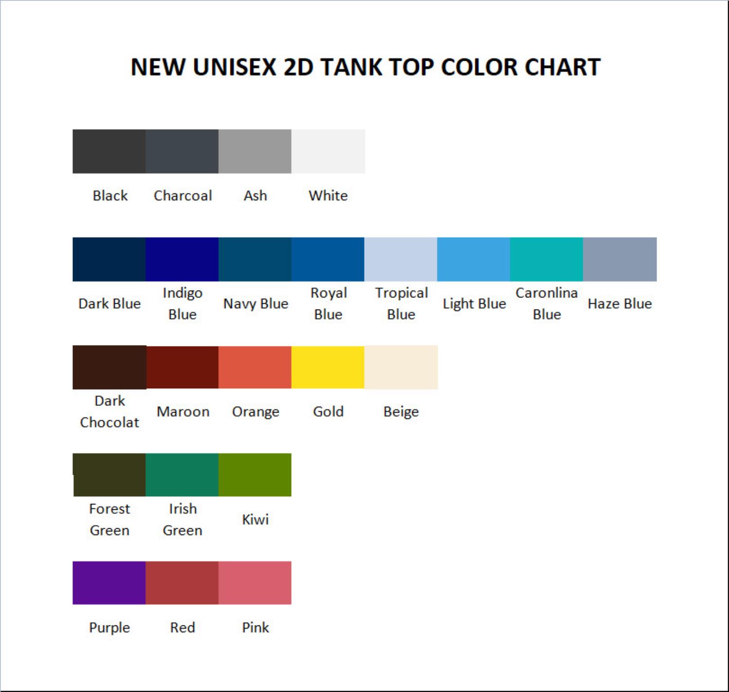 tank top color chart - Limp Bizkit UK Shop