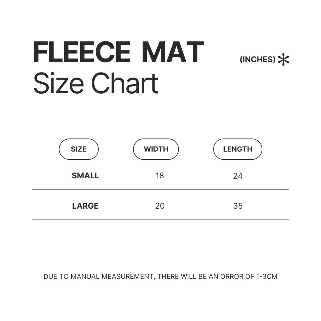 Fleece Mat Size Chart - Limp Bizkit UK Shop