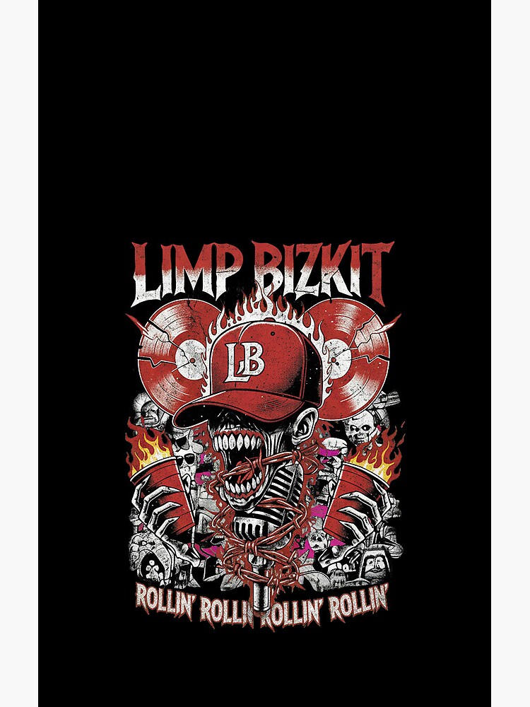 Bizkit Skull Rollin Rock Band Tee Shower Curtain - Image 2